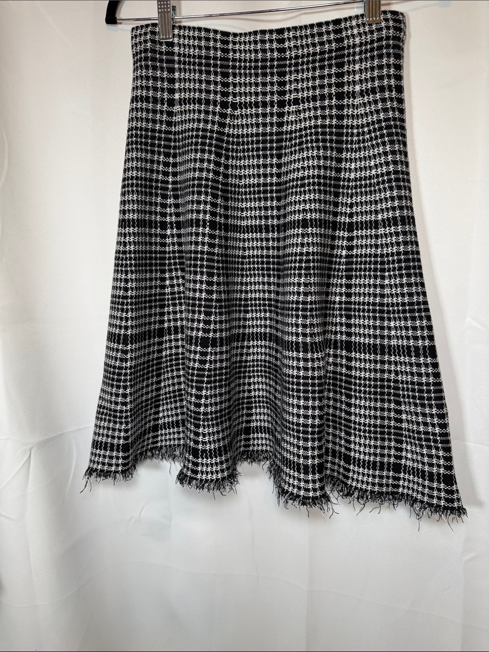 Milano Black & White Houndstooth A-Line Skirt